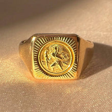 Load image into Gallery viewer, Vintage 9k Saint Christopher Signet Ring 1977