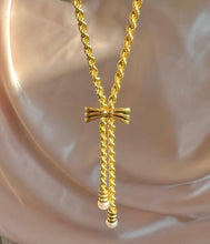Load image into Gallery viewer, Vintage 14k Pearl Bow Rope Necklace