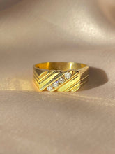 Load image into Gallery viewer, Vintage 14k Diamond Diagonal Signet Ring