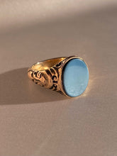 Load image into Gallery viewer, Antique 9k Agate Filigree Signet Ring 1921
