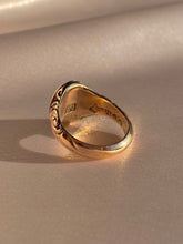 Load image into Gallery viewer, Antique 9k Agate Filigree Signet Ring 1921