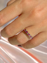 Load image into Gallery viewer, Vintage 9k Ruby Diamond Half Eternity Ring 1993