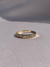 Load image into Gallery viewer, Vintage 9k Diamond Square Half Eternity Ring 1989