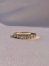 Load image into Gallery viewer, Vintage 9k Diamond Square Half Eternity Ring 1989