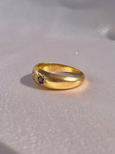 Load image into Gallery viewer, Antique 18k Sapphire Diamond Trilogy Gypsy Ring 1897