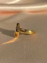 Load image into Gallery viewer, Vintage 18k Emerald Diamond Checkered Bypass Ring