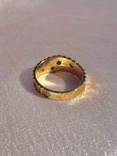 Load image into Gallery viewer, Vintage 9k Garnet Pearl Brutalist Ring 1967