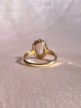Load image into Gallery viewer, Antique + Vintage 14k Morganite Old Mine Diamond Halo Ring