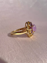 Load image into Gallery viewer, Vintage 9k Lavender Fluorite Amethyst Floral Cluster Ring
