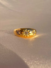 Load image into Gallery viewer, Antique 18k Diamond Starburst Trilogy Gypsy Ring 1918