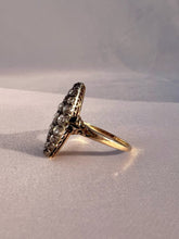 Load image into Gallery viewer, Antique 14k Old Cut Diamond Navette Cluster Ring