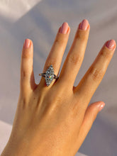 Load image into Gallery viewer, Antique 14k Old Cut Diamond Navette Cluster Ring