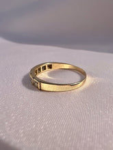 Load image into Gallery viewer, Vintage 9k Diamond Square Half Eternity Ring 1989