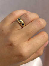 Load image into Gallery viewer, Antique 18k Sapphire Diamond Trilogy Gypsy Ring 1897