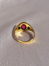 Load image into Gallery viewer, Antique 14k Synth Ruby Diamond Gypsy Ring