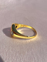 Load image into Gallery viewer, Antique 14k Synth Ruby Diamond Gypsy Ring