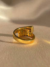 Load image into Gallery viewer, Vintage 18k Emerald Diamond Checkered Bypass Ring