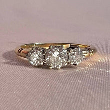 Load image into Gallery viewer, Antique 18k Diamond Old European Cut Trilogy Ring
