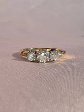 Load image into Gallery viewer, Antique 18k Diamond Old European Cut Trilogy Ring