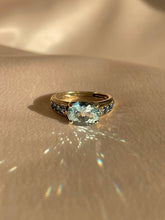 Load image into Gallery viewer, Vintage 9k Topaz Sapphire Oval Dress Ring