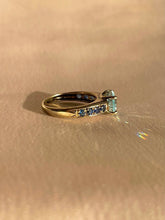 Load image into Gallery viewer, Vintage 9k Topaz Sapphire Oval Dress Ring