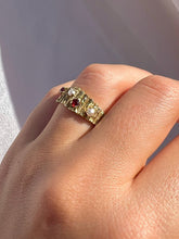 Load image into Gallery viewer, Vintage 9k Garnet Pearl Brutalist Ring 1967