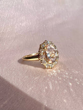 Load image into Gallery viewer, Antique + Vintage 14k Morganite Old Mine Diamond Halo Ring