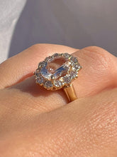 Load image into Gallery viewer, Antique + Vintage 14k Morganite Old Mine Diamond Halo Ring