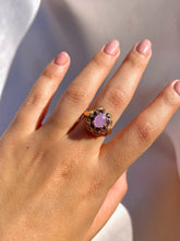 Load image into Gallery viewer, Vintage 9k Lavender Fluorite Amethyst Floral Cluster Ring