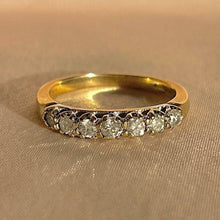Load image into Gallery viewer, Vintage 9k Diamond Half Eternity Ring 1970s