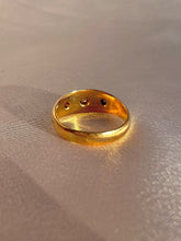 Load image into Gallery viewer, Antique 18k Diamond Starburst Trilogy Gypsy Ring 1918