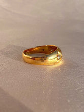 Load image into Gallery viewer, Antique 18k Diamond Starburst Trilogy Gypsy Ring 1918