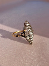 Load image into Gallery viewer, Antique 14k Old Cut Diamond Navette Cluster Ring