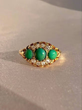 Load image into Gallery viewer, Antique 18k Turquoise Diamond Dress Ring 1903