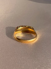 Load image into Gallery viewer, Antique 18k Turquoise Diamond Boat Ring 1899