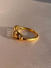 Load image into Gallery viewer, Antique 18k Diamond Sapphire Floating Starburst Gypsy Ring 1914