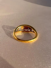 Load image into Gallery viewer, Antique 18k Diamond Sapphire Floating Starburst Gypsy Ring 1914