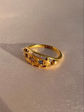 Load image into Gallery viewer, Antique 18k Diamond Sapphire Floating Starburst Gypsy Ring 1914