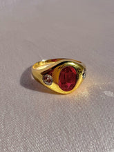 Load image into Gallery viewer, Antique 14k Synth Ruby Diamond Gypsy Ring