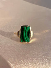 Load image into Gallery viewer, Antique 9k Malachite Rectangle Ring