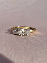 Load image into Gallery viewer, Antique 18k Diamond Old European Cut Trilogy Ring