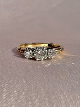 Load image into Gallery viewer, Antique 18k Diamond Old European Cut Trilogy Ring