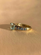 Load image into Gallery viewer, Vintage 9k Topaz Sapphire Oval Dress Ring