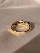 Load image into Gallery viewer, Vintage 9k Garnet Half Eternity Ring 1987