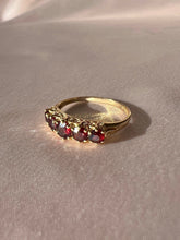Load image into Gallery viewer, Vintage 9k Garnet Half Eternity Ring 1987