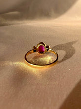 Load image into Gallery viewer, Vintage 10k Star Ruby Cabochon Diamond Ring