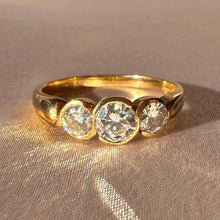 Load image into Gallery viewer, Vintage 18k Diamond Bezel Trilogy Ring