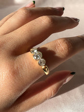 Load image into Gallery viewer, Vintage 18k Diamond Bezel Trilogy Ring