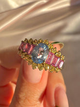 Load image into Gallery viewer, Vintage 9k Pastel Gemstone Cocktail Ring 1980