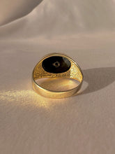 Load image into Gallery viewer, Vintage 10k Diamond Onyx Signet Ring